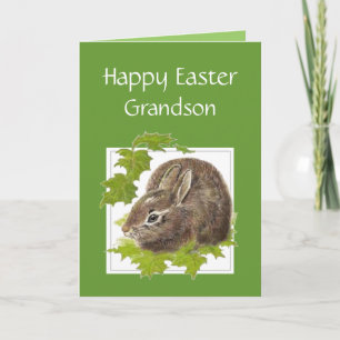 Cartes Pour Fêtes Annuelles Joyeux Bunny spécial de Pâques mignonette Grandson