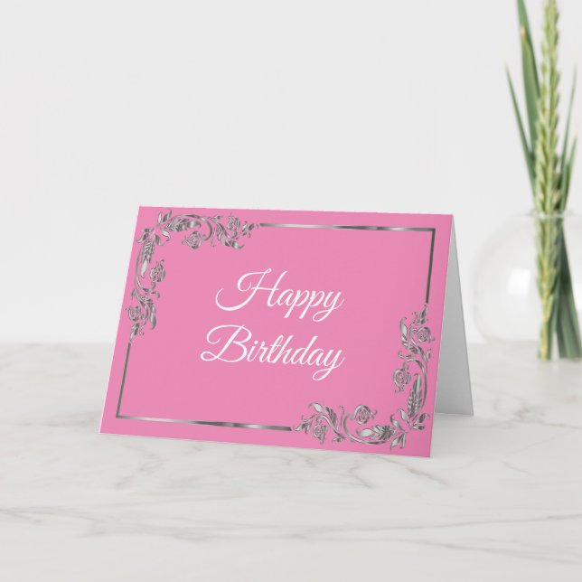 Cartes Pour Fêtes Annuelles Joyeux Cadeau Anniversaire Vous Souhaite Rose Et A (Devant)