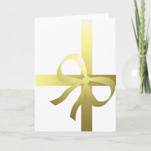 Cartes Pour Fêtes Annuelles Joyeux cadeau de Noël Ribbon or
