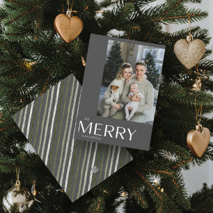 Cartes Pour Fêtes Annuelles Joyeux cadeau moderne Gris photo Noël