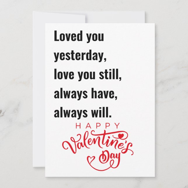 Cartes Pour Fêtes Annuelles Joyeux Cadeaux Du Jour Des Valentines Pour Sa Cart (Devant)