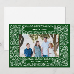 Cartes Pour Fêtes Annuelles Joyeux cadre de Noël Vert vacances