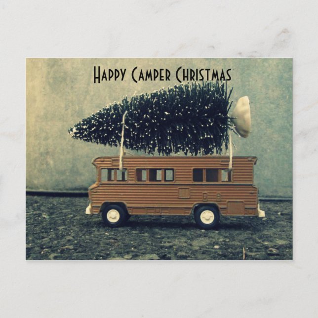 Cartes Pour Fêtes Annuelles Joyeux Camper Noël Arbre à pinceau (Devant)