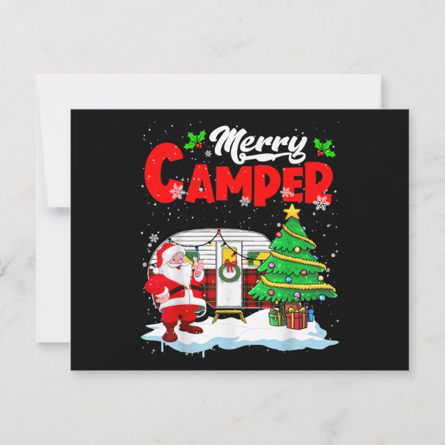 Cartes Pour Fêtes Annuelles Joyeux Camper Noël Père Noël Camper Camper Camping (Devant)