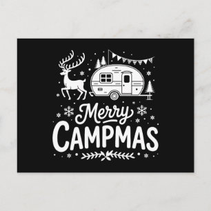 Cartes Pour Fêtes Annuelles Joyeux Campmas Noël Campeur Renne Camping