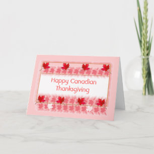 Cartes Pour Fêtes Annuelles Joyeux Canadien Thanksgiving Red Maple Feuilles