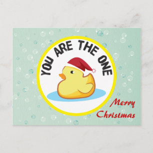 Cartes Pour Fêtes Annuelles Joyeux canard en caoutchouc jaune Noël
