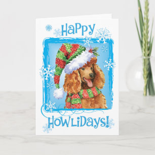 Cartes Pour Fêtes Annuelles Joyeux caniche Howlidays