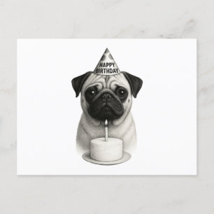 Cartes Pour Fêtes Annuelles Joyeux Carlin d'anniversaire