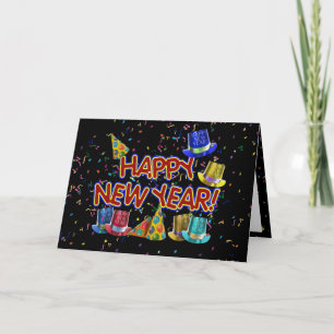 Cartes Pour Fêtes Annuelles Joyeux Casquettes du Nouvel An