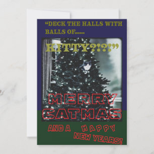 Cartes Pour Fêtes Annuelles Joyeux Cat Noël 