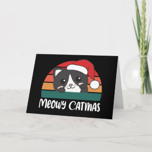 Cartes Pour Fêtes Annuelles Joyeux Cat Noël Blague de Chat de Noël