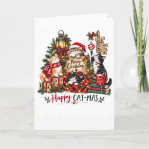 Cartes Pour Fêtes Annuelles Joyeux Catmas Chats Noël Cosy Mignons Chatons Cade