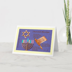 Cartes Pour Fêtes Annuelles Joyeux Chanoukah - Bénédiction de Chanoukah