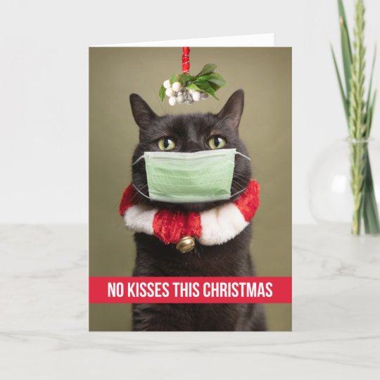 Cartes Pour Fetes Annuelles Joyeux Chat De Noel Sous La Main Dans Le Masque Fa Zazzle Fr