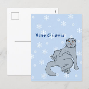 Cartes Pour Fêtes Annuelles Joyeux chat écossais de Noël