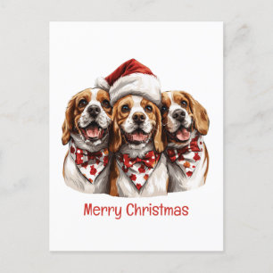 Cartes Pour Fêtes Annuelles Joyeux Chiens Beagles de Noël