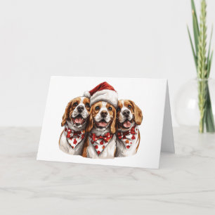 Cartes Pour Fêtes Annuelles Joyeux Chiens Beagles de Noël