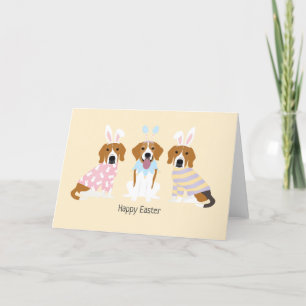 Cartes Pour Fêtes Annuelles Joyeux Chiens Beagles de Pâques