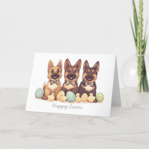 Cartes Pour Fêtes Annuelles Joyeux Chiens bergers allemands de Pâques