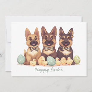 Cartes Pour Fêtes Annuelles Joyeux Chiens bergers allemands de Pâques