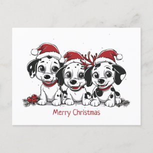 Cartes Pour Fêtes Annuelles Joyeux Chiens Dalmatiens de Noël