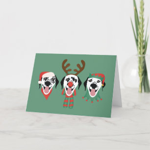 Cartes Pour Fêtes Annuelles Joyeux Chiens Dalmatiens de Noël