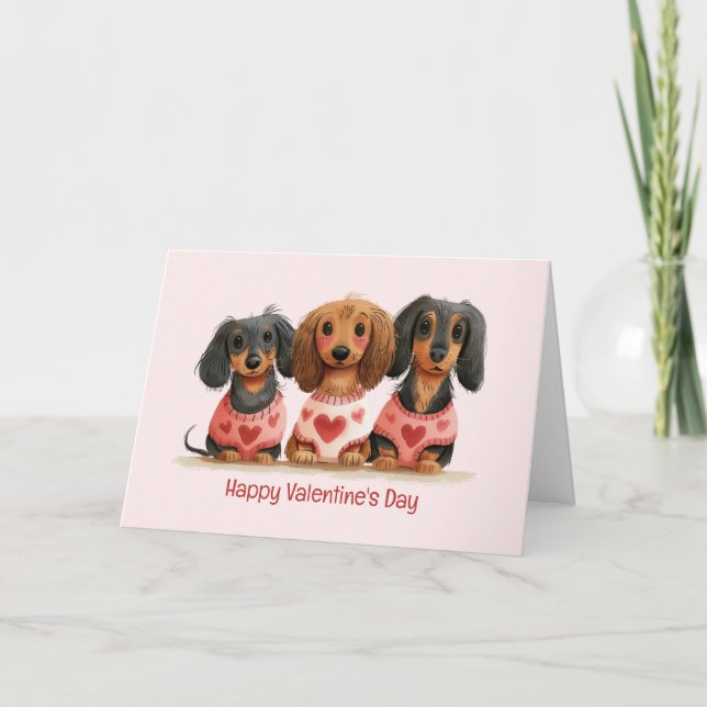 Cartes Pour Fêtes Annuelles Joyeux Chiens de la fête des Valentines (Devant)