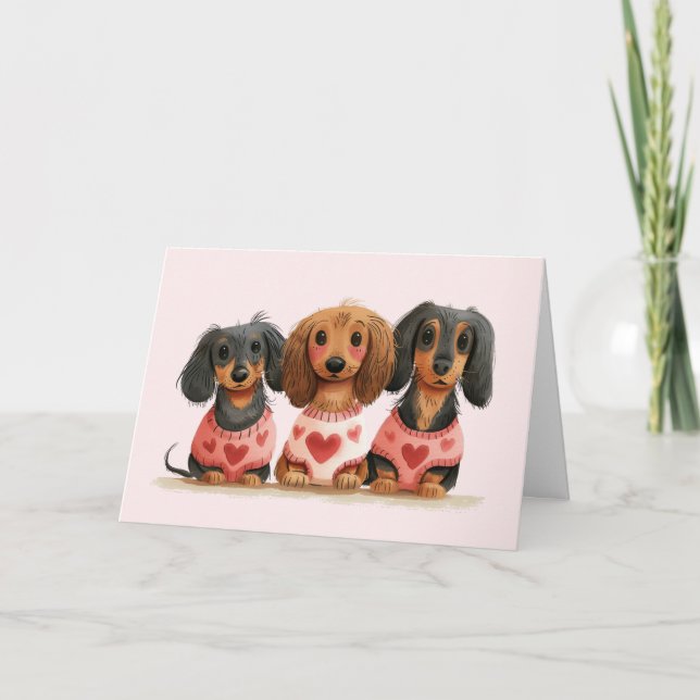 Cartes Pour Fêtes Annuelles Joyeux Chiens de la fête des Valentines (Devant)