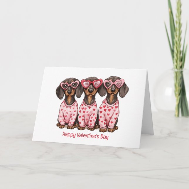 Cartes Pour Fêtes Annuelles Joyeux Chiens de la fête des Valentines (Devant)