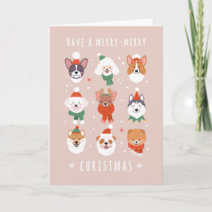 Cartes Pour Fêtes Annuelles Joyeux Chiens de Noël