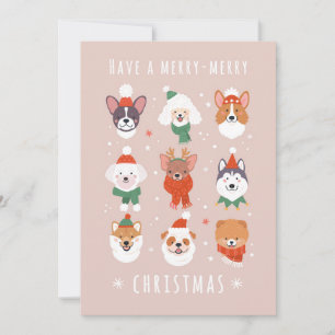 Cartes Pour Fêtes Annuelles Joyeux Chiens de Noël