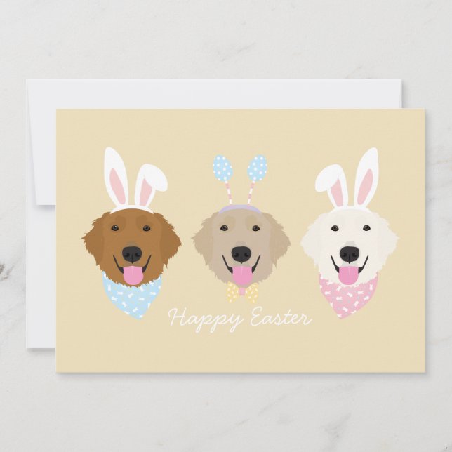 Cartes Pour Fêtes Annuelles Joyeux Chiens de Pâques (Devant)
