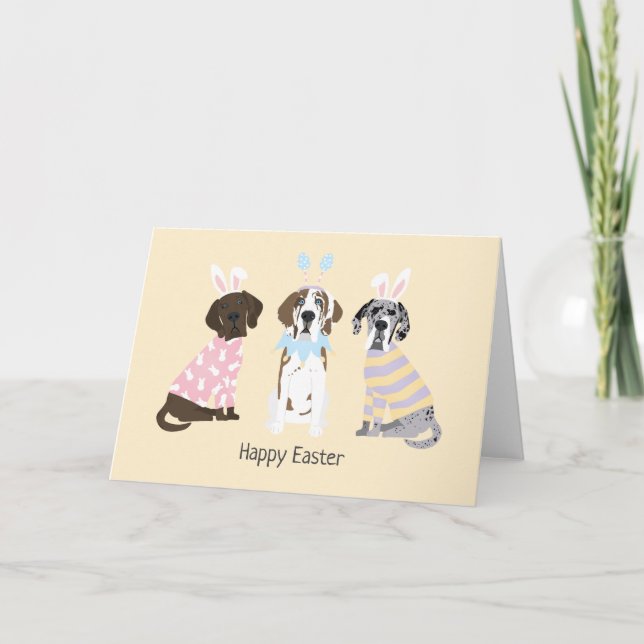 Cartes Pour Fêtes Annuelles Joyeux Chiens de Pâques (Devant)