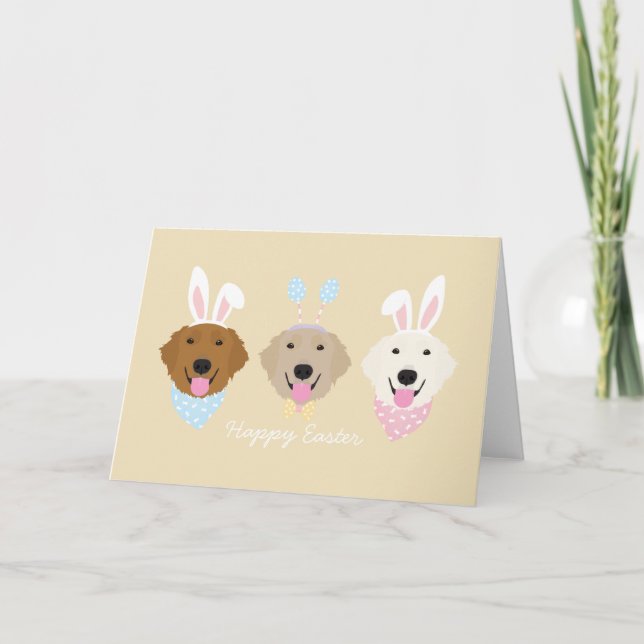 Cartes Pour Fêtes Annuelles Joyeux Chiens de Pâques (Devant)