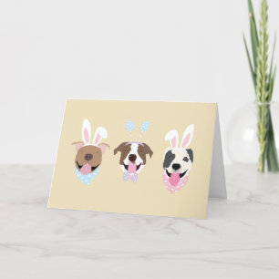 Cartes Pour Fêtes Annuelles Joyeux Chiens de Pâques American Pit Bull Terrier