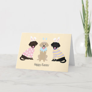 Cartes Pour Fêtes Annuelles Joyeux Chiens d'excursion de Pâques Labrador