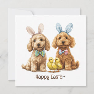 Cartes Pour Fêtes Annuelles Joyeux Chiens Goldendoodle de Pâques