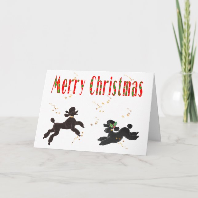 Cartes Pour Fêtes Annuelles Joyeux chocolat de Noël et canicules noires Jouer (Devant)
