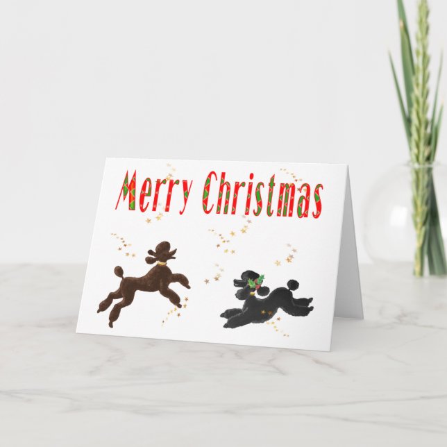 Cartes Pour Fêtes Annuelles Joyeux chocolat de Noël et canicules noires Jouer (Devant)