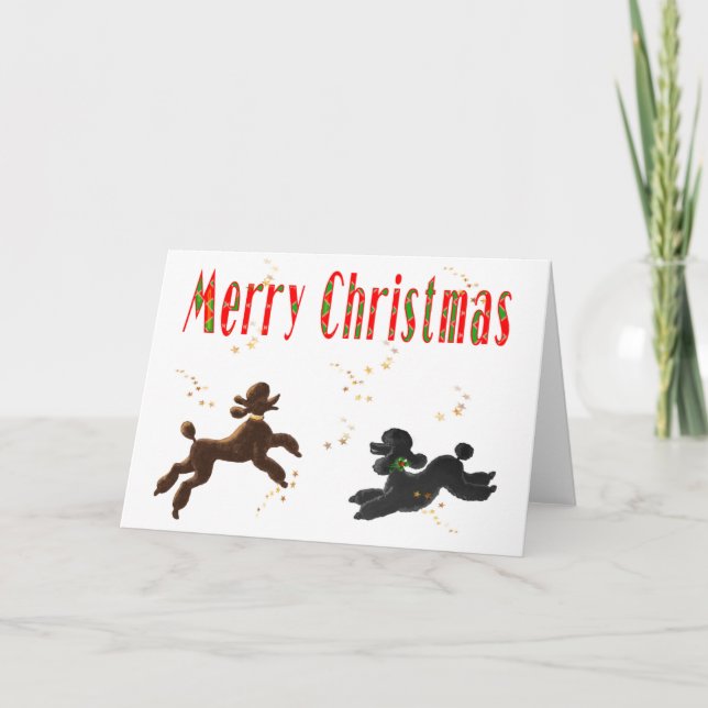 Cartes Pour Fêtes Annuelles Joyeux chocolat de Noël et canicules noires Jouer (Devant)