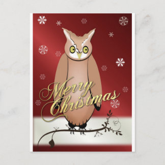 Cartes Pour Fêtes Annuelles Joyeux Chouette de Noël Rouge