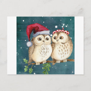 Cartes Pour Fêtes Annuelles Joyeux Chouettes de Noël