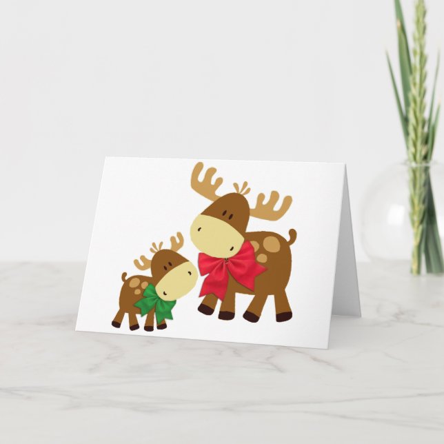 Cartes Pour Fêtes Annuelles Joyeux Chris Moose (Devant)