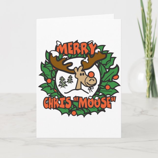 Cartes Pour Fêtes Annuelles Joyeux Chris Moose (Devant)