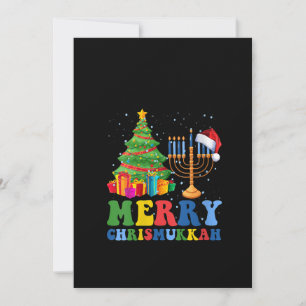 Cartes Pour Fêtes Annuelles Joyeux Chrismukkah féminin 2022 Bonne Hanouka Chri