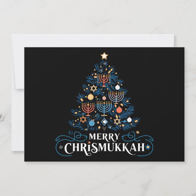 Cartes Pour Fêtes Annuelles Joyeux Chrismukkah Fête juive de Hanukkah (Devant)