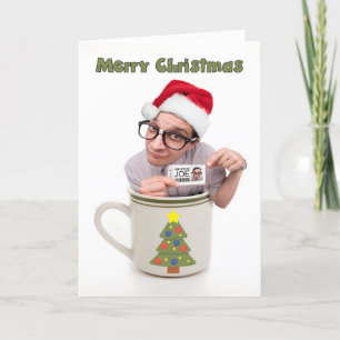 Cartes Pour Fêtes Annuelles Joyeux Christmas Cup of Joe Coffee Titulaire de ca