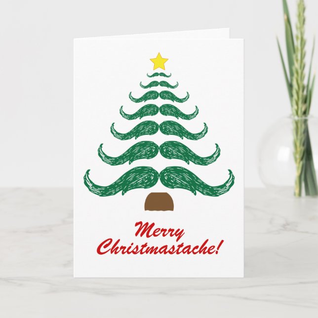 Cartes Pour Fêtes Annuelles Joyeux Christmastache ! (Devant)