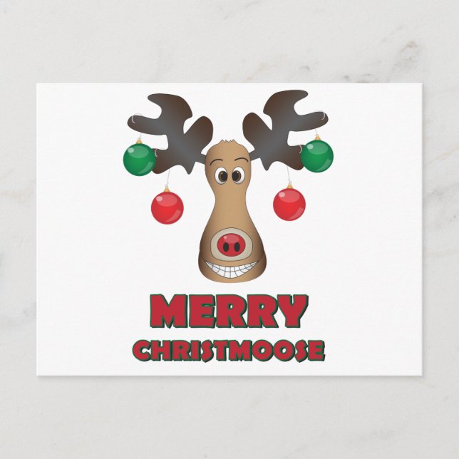 Cartes Pour Fêtes Annuelles Joyeux Christmoose ! (Devant)